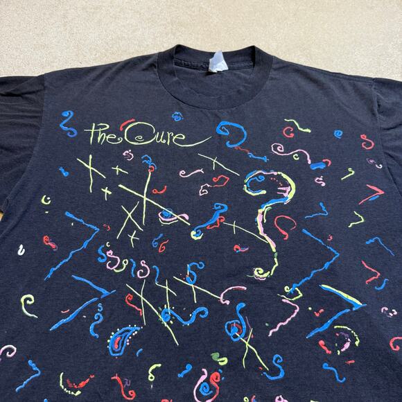 THE CURE Kissing Tour vintage t shirt 1987 ROBERT SMITH XL KISS ME all over USA - Picture 2 of 8